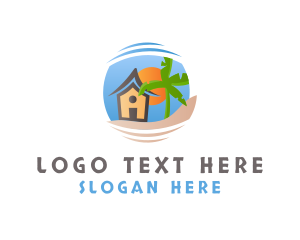 Inn - House Beach Tropical logo design