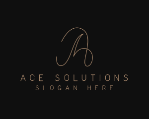 Gold Elegant Letter A logo design