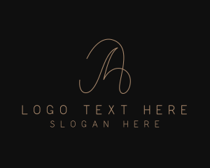 Fashion - Gold Elegant Letter A logo design