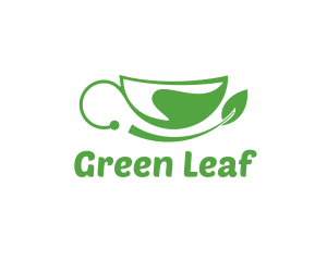 Green Leaf Cup logo design