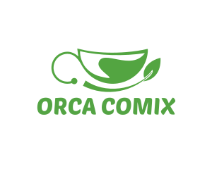 Tea Cup - Green Leaf Cup logo design