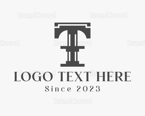 Letter T Steel Structure Logo