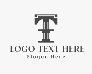Letter T Steel Structure Logo