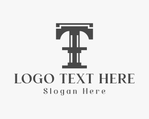 Letter T Steel Structure Logo