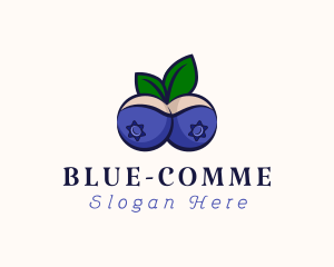 Porn - Blueberry Fruit Boobs logo design