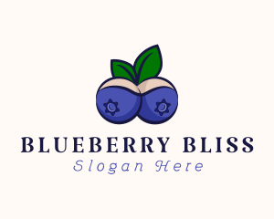 Blueberry Fruit Boobs logo design