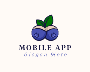 Bust - Blueberry Fruit Boobs logo design
