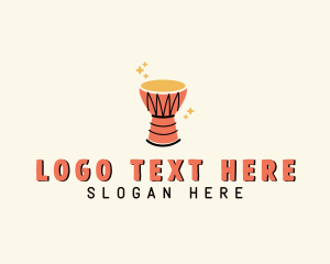 Music - Djembe Musical Instrument logo design