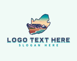 Map - South Africa Table Mountain logo design