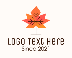 Autumn - Orange Autumn Leaf logo design