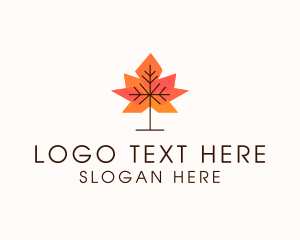 Falling Leaves - Garden Autumn Leaf logo design