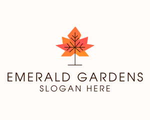 Garden Autumn Leaf logo design