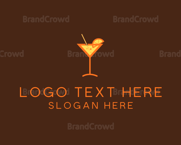 Fruit Cocktail Drink Logo