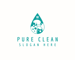 Spray Bottle Disinfectant  logo design