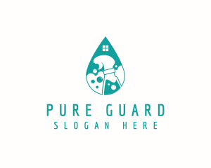 Spray Bottle Disinfectant  logo design