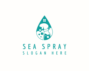 Spray Bottle Disinfectant  logo design