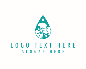 Mopping - Spray Bottle Disinfectant logo design