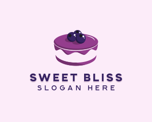 Sweet Blueberry Cake  logo design