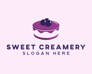 Sweet Blueberry Cake  logo design