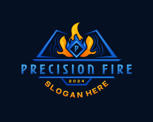 Fire Cooling HVAC logo design