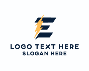 Electricity - Energy Power Bolt Letter E logo design