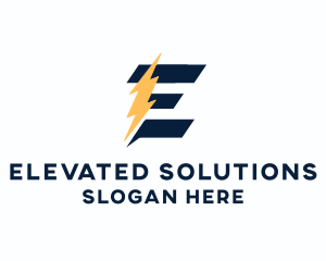 Energy Power Bolt Letter E logo design