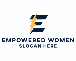 Energy Power Bolt Letter E logo design