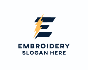 Energy Power Bolt Letter E logo design