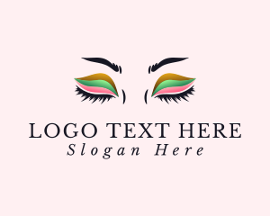 Cosmetic Tattoo - Colorful Eyeshadow Lashes logo design