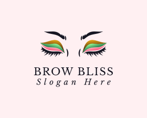 Colorful Eyeshadow Lashes logo design