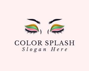 Colorful Eyeshadow Lashes logo design