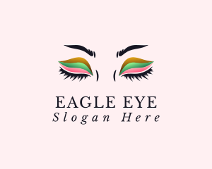 Colorful Eyeshadow Lashes logo design