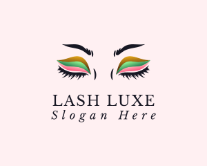 Colorful Eyeshadow Lashes logo design