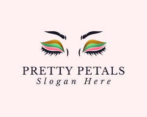 Colorful Eyeshadow Lashes logo design