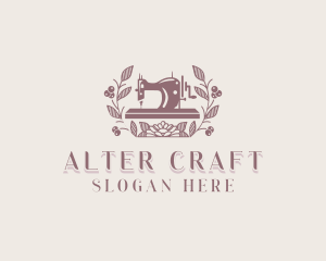 Floral Sewing Alteration logo design