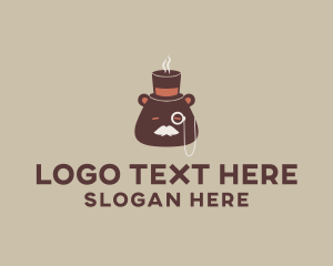 Lifestyle - Cartoon Gentleman Bear logo design