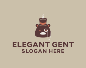 Cartoon Gentleman Bear logo design