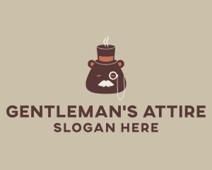 Cartoon Gentleman Bear logo design