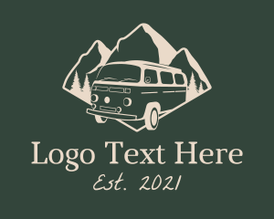 Van - Camping Travel Van logo design