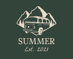 Camping Travel Van logo design