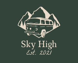 Mountain Range - Camping Travel Van logo design