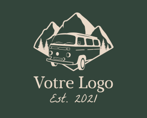 Hill - Camping Travel Van logo design