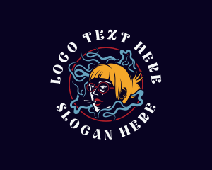 Lady - Lady Cigarette Smoker logo design