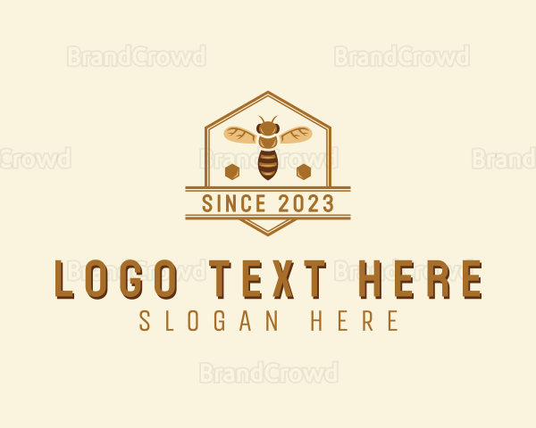 Honey Bee Honeycomb Logo