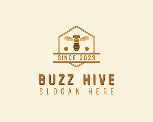 Honey Bee Honeycomb logo design