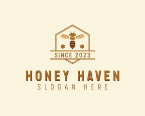 Honey Bee Honeycomb logo design