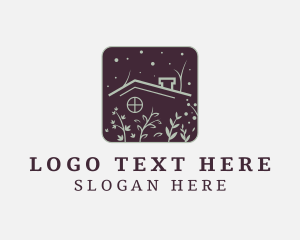 Cottage - Eco Leaves House logo design