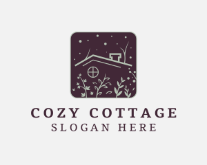 Cottage - Eco Leaves House logo design