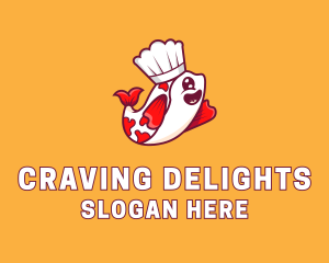 Craving - Cute Fish Chef logo design