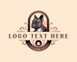 Map - French Bulldog Pet logo design